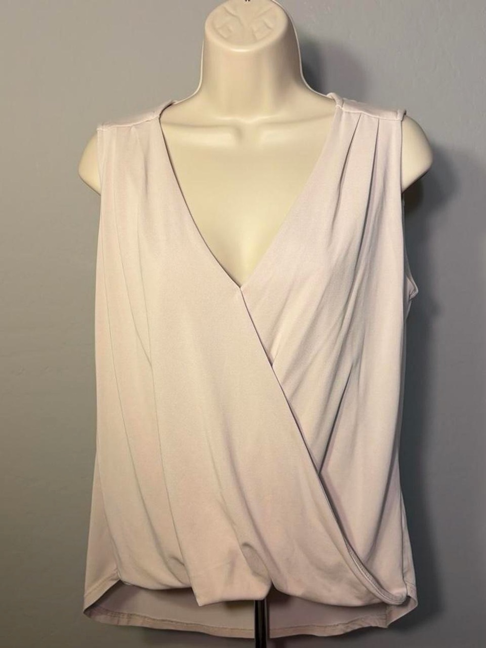 Veronica M Sleeveless Faux-Wrap Camisole in Light Blush